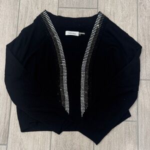 Calvin Klein Black Cardigan with Silver Detailing